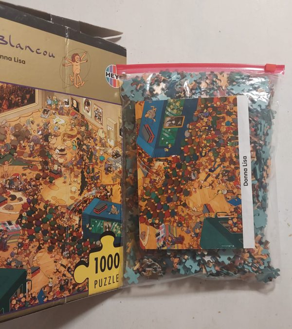 Image of the puzzle 1000, Heye, Donna Lisa, Daniel Blancou, Complete, Picture of the bag