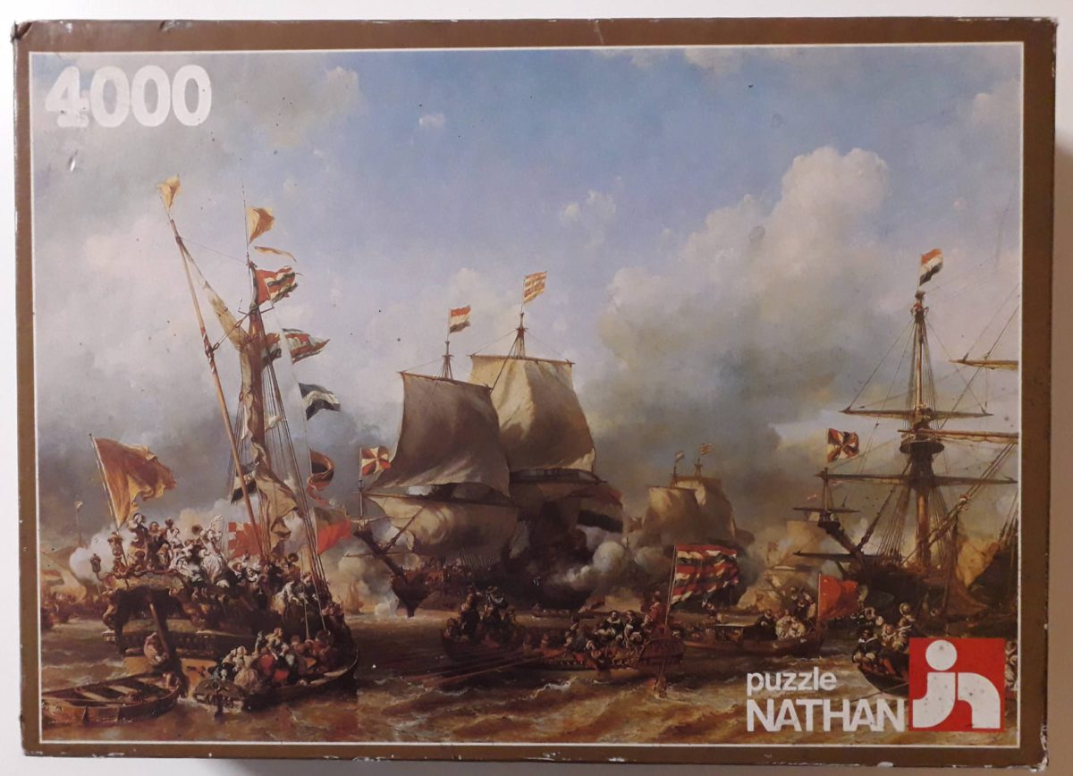 Image of the puzzle 4000, Nathan, Ruyter Sets off from Texel, Eugène Isabey, Sealed Bag, Picture of the box