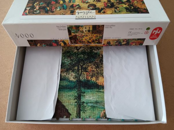 Image of the puzzle 4000, Nathan, Children's Games, Pieter Bruegel the Elder, Complete, Picture of the contents