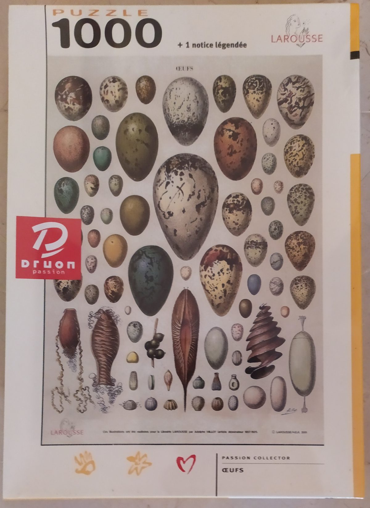 1000, Druon, Eggs, Adolphe Philippe Millot, Factory Sealed, Listed by Barebrain Image of the puzzle 1000, Druon, Eggs, Adolphe Philippe Millot, Factory Sealed, Picture of the box