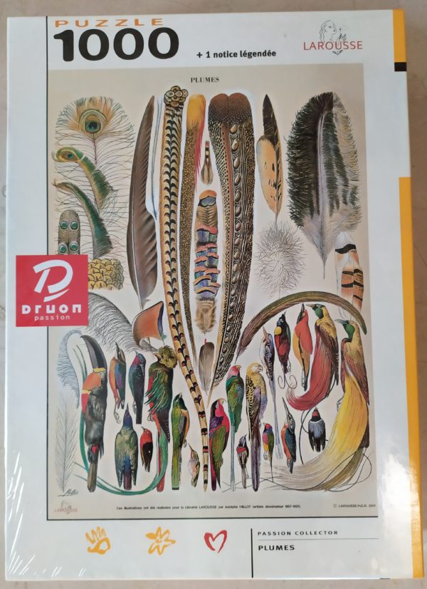 Image of the puzzle 1000, Druon, Feathers, Adolphe Millot, Factory Sealed, Picture of the box