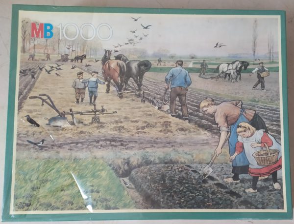 Image of the puzzle 1000, MB, Spring in the Field, by Cornelis Jetses, Factory Sealed, Picture of the box