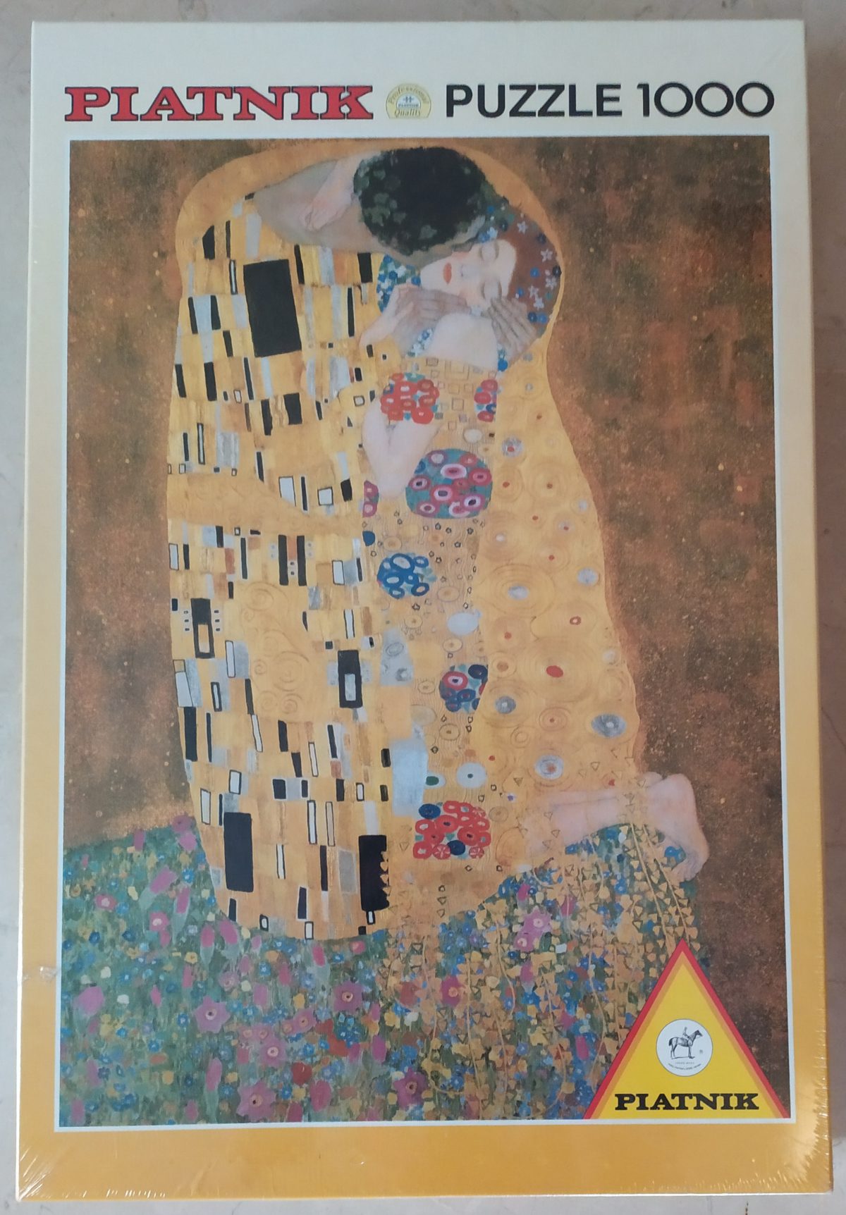 Image of the puzzle 1000, Piatnik, The Kiss, Gustav Klimt, Factory Sealed, Picture of the box