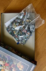 Image of the puzzle 1000, Clementoni, Bowl of Flowers, Jan Frans van Dael, Sealed Bag, Picture of the bag