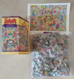 Image of the puzzle 1500, Auguri Mondadori, Deep Love, by Jacovitti, Sealed Bag, Picture of the contents