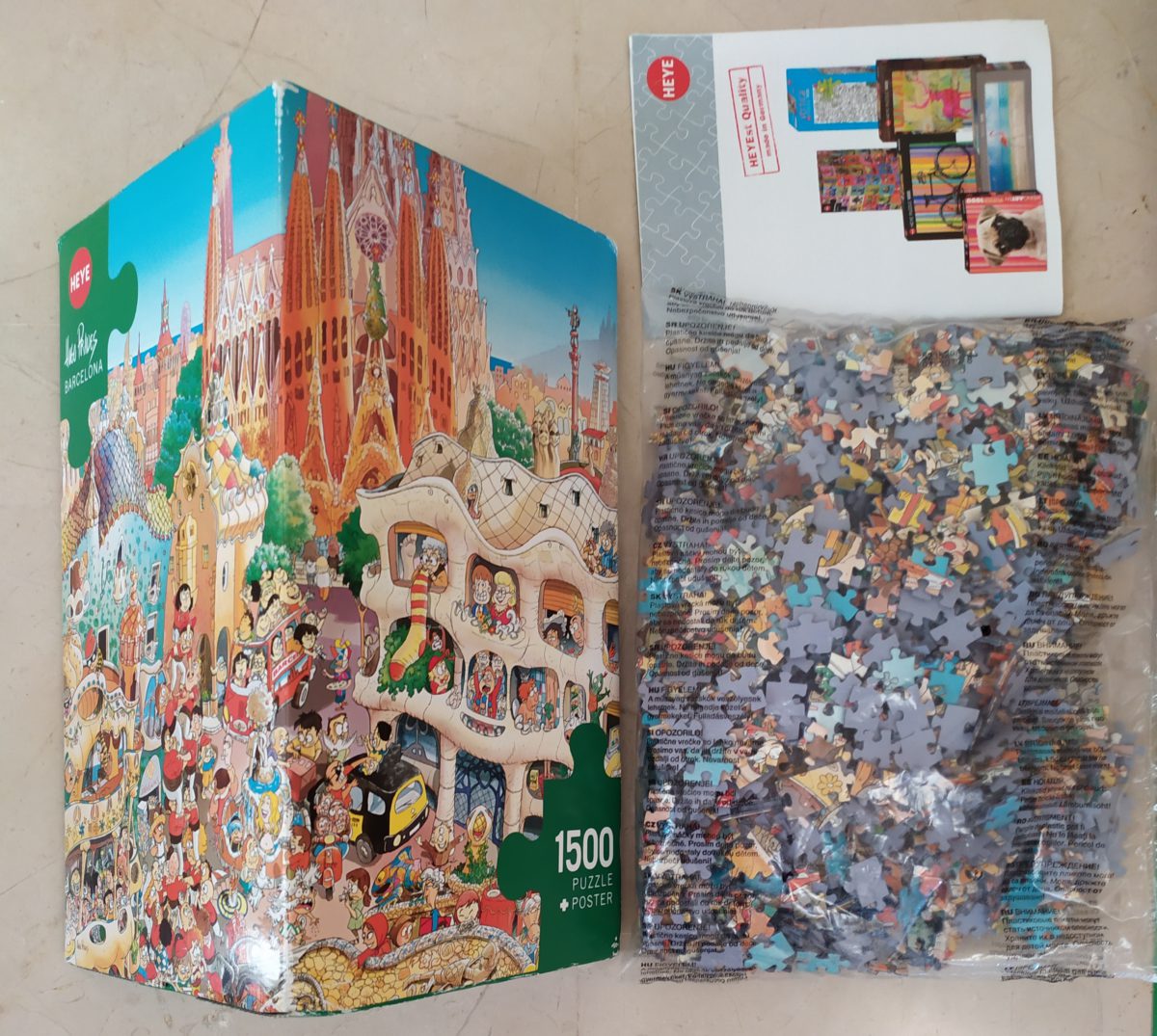 Image of the puzzle 1500, Heye, Barcelona, Hugo Prades, Sealed Bag, Picture of the bag