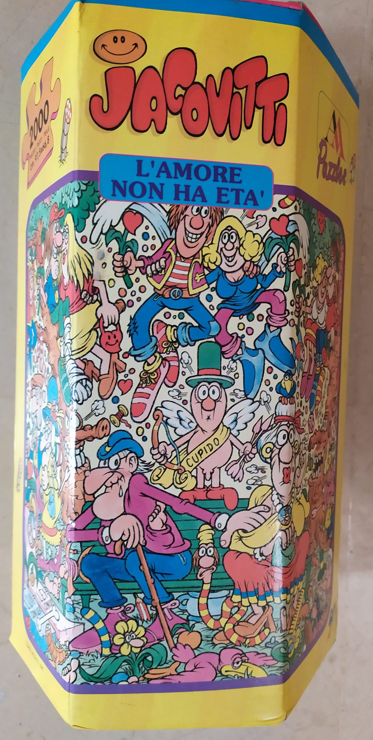 2000, Auguri Mondadori, Love has no Age, by Jacovitti, Sealed Bag, Listed by Barebrain Image of the puzzle 2000, Auguri Mondadori, Love has no Age, by Jacovitti, Sealed Bag, Picture of the box