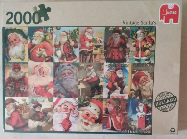 Image of the puzzle 2000, Jumbo, Vintage Santa’s, Alison Lee, Factory Sealed, Picture of the box
