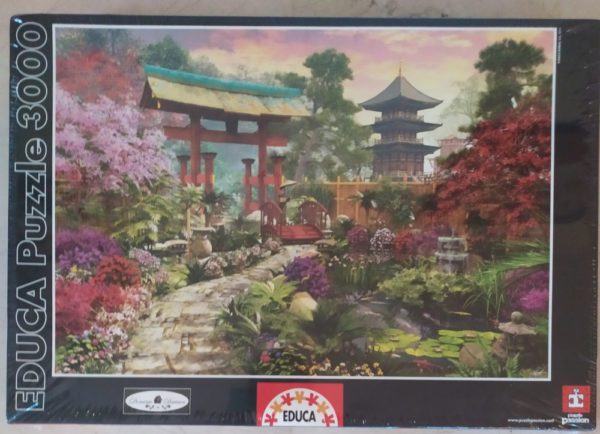 Image of the puzzle 3000, Educa, Japanese Garden, Dominic Davison, Factory Sealed, Picture of the box
