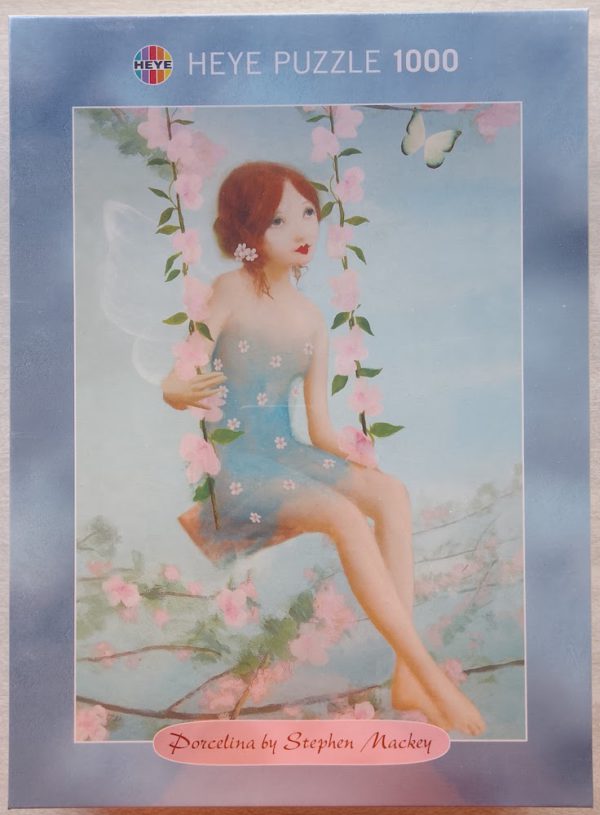 Image of the puzzle 1000, Heye, Fairy on Swing, by Stephen Mackey, Factory Sealed, Picture of the box