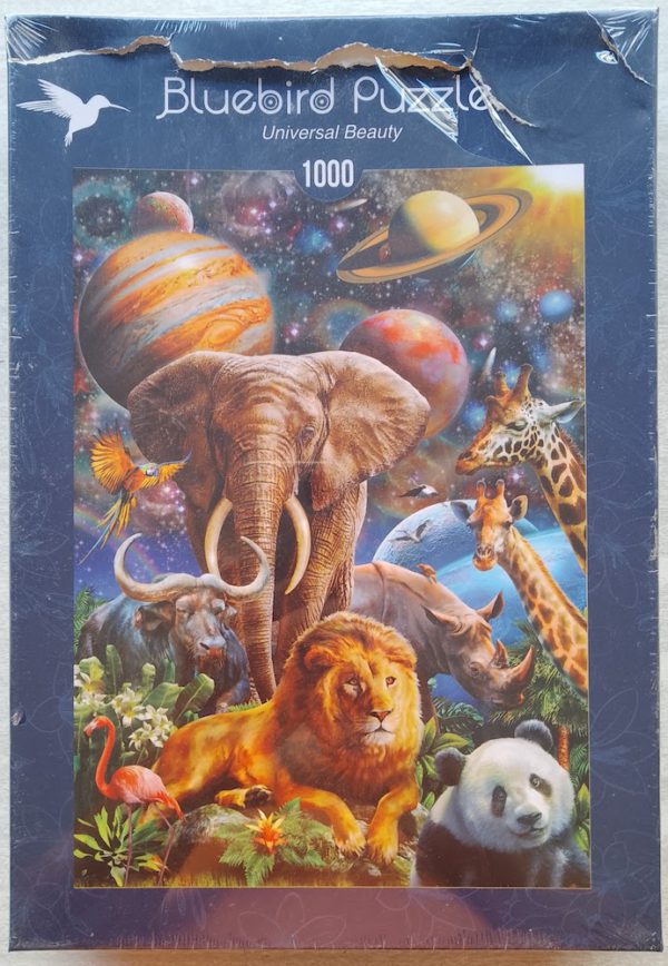 Image of the puzzle 1000, Bluebird, Universal Beauty, by Adrian Chesterman, Factory Sealed, Picture of the box
