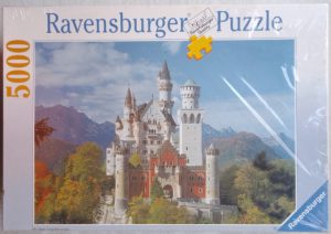 Image of the puzzle 5000, Ravensburger, Neuschwanstein Castle, Factory Sealed, Picture of the Box