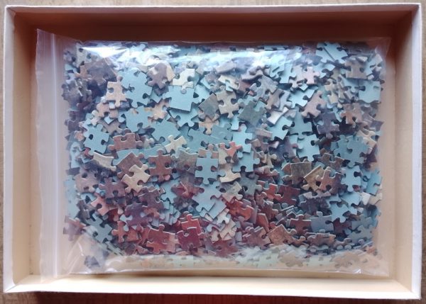Image of the puzzle 1200, JB, That won't take Long, by Cornelis Jetses, Complete, Picture of the bag