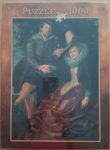 Image of the puzzle 1000, Bookmark Verlag, The Artist and His First Wife, Isabella Brant, in the Honeysuckle Bower, by Peter Paul Rubens, Factory Sealed, Picture of the box