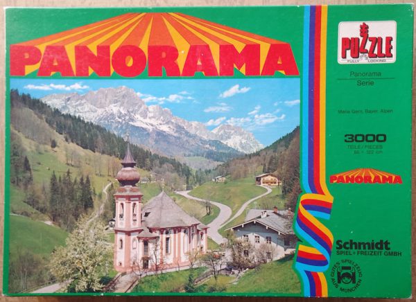 Image of the puzzle 3000, Schmidt, Maria Gern, Bayern, Alpen, Incomplete, Picture of the box