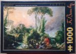 Image of the puzzle 1000, D-Toys, River Landscape with an Antique Temple, by François Boucher, Complete, Picture of the box