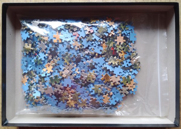 Image of the puzzle 1000, D-Toys, River Landscape with an Antique Temple, by FranƧois Boucher, Complete, Picture of the bag