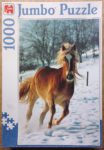 Image of the puzzle 1000, Jumbo, Horse in the Snow, by Sabine Stuewer, Picture of the box