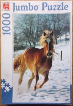 Image of the puzzle 1000, Jumbo, Horse in the Snow, by Sabine Stuewer, Picture of the box