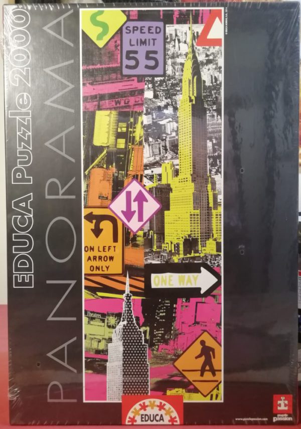 Image of the puzzle 2000, Educa, New York Pop Art, Tom Frazier, Factory Sealed, Picture of the box