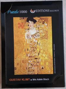 Image of the puzzle 1000, Ricordi, Mrs. Adele Bloch, Gustav Klimt, Picture of the box
