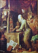 Image of the puzzle 500, MB, Alchemist, David Teniers the Younger, Complete, Picture of the puzzle