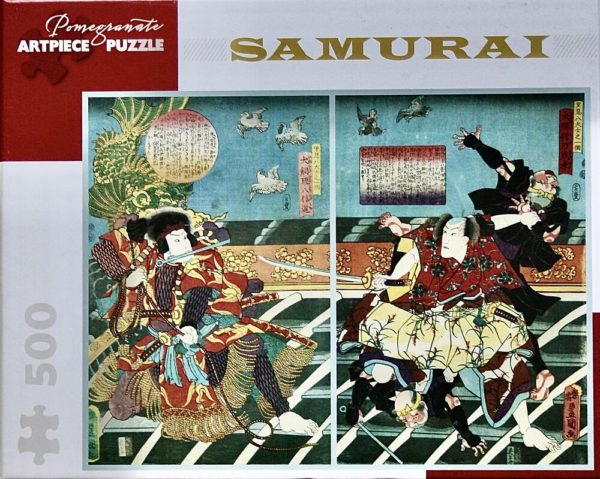 Image of the puzzle 500, Pomegranate, Samurai, by Utagawa Kunisada, Complete, Picture of the Box