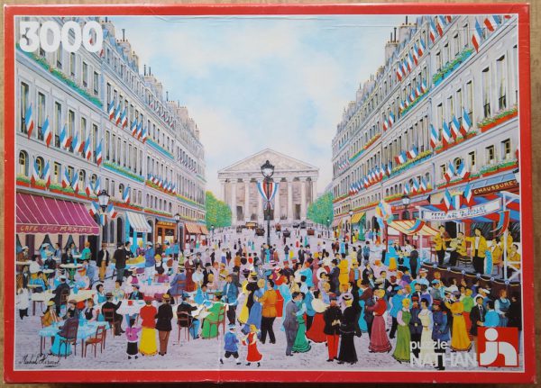 Image of the puzzle 3000, Nathan, 14th of July Celebrations Rue Royale, Michel Hermel, Complete, Picture of the box