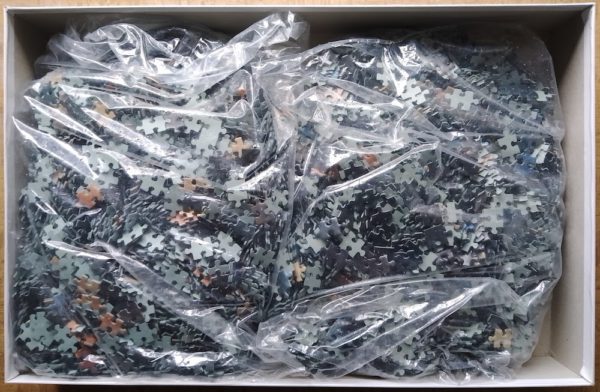 Image of the puzzle 6000, Schmidt, Mask in Blue, by Joy Caros, Sealed Bag, Picture of the bag