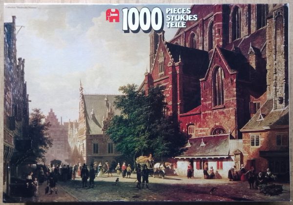 Image of the puzzle 1000, Jumbo, Cathedral of Saint Bavo, Haarlem, Netherlands, by Cornelis Springer, Complete, Picture of the box