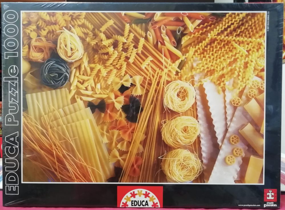1000, Educa, Pasta, Christel Rosenfeld, Factory Sealed, Listed by Morgana Image of the puzzle 1000, Educa, Pasta, Christel Rosenfeld, Factory Sealed, Picture of the box