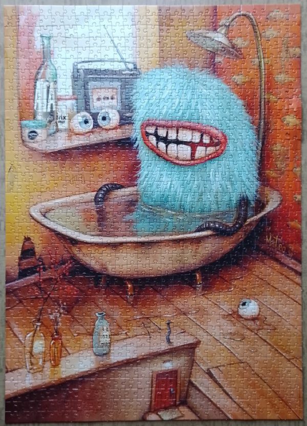 Image of the puzzle 1000, Heye, Bathtub, Mateo Dineen, Complete, Picture of the puzzle