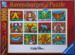 Image of the puzzle 1000, Ravensburger, Retrospect, 1989, by Keith Haring, Complete, Picture of the box