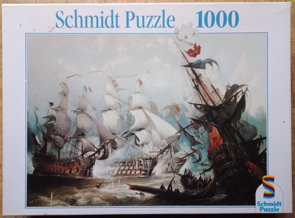 Image of the puzzle 1000, Schmidt, The Battle of Trafalgar, by John Callow, Complete, Picture of the box