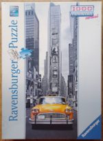 Image of the puzzle 1000, Ravensburger, New York Taxi, by Bruce Burkhardt, Complete, Picture of the box