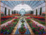 Image of the puzzle 1500, Ravensburger, Atrium Garden, by Ernie Vater, Complete, Picture of the puzzle
