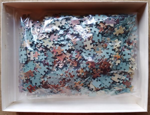 Image of the puzzle 1200, White Horse, The Tourney, by Johan Herman Isings, Complete, Picture of the bag