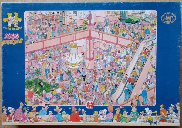 Image of the puzzle 1000, Jumbo, Shop 'till You Drop, by Jan van Haasteren, Complete, Picture of the box
