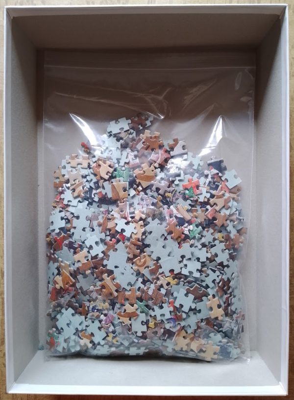 Image of the puzzle 1000, Ricordi, Fulfillment, by Gustav Klimt, Complete, Picture of the bag