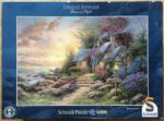 Image of the puzzle 6000, Schmidt, Seaside Hideaway, Thomas Kinkade, Sealed Bag, Picture of the box