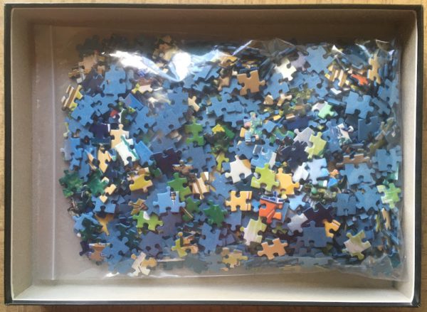 Image of the puzzle 1000, Ravensburger, Nielsen Park, by Stephen Evans, Complete, Picture of the bag