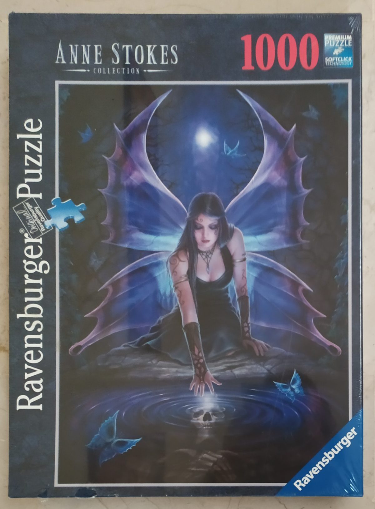 Image of the puzzle 1000, Ravensburger, Immortal Flight, by Anne Stokes, Factory Sealed, Picture of the box