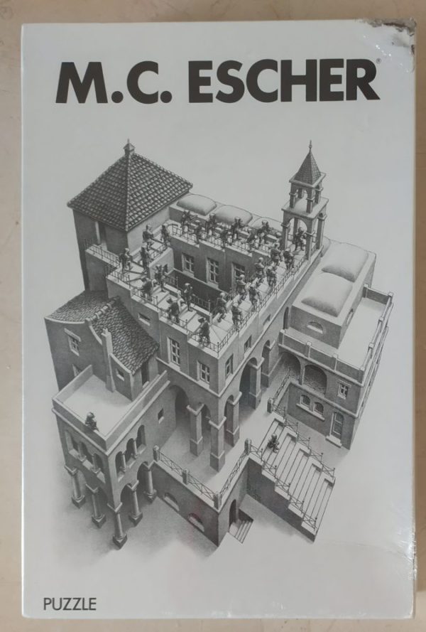 Image of the puzzle 1000, Selegiochi, Ascending and Descending, by Maurits Cornelis Escher, Factory Sealed, Picture of the box
