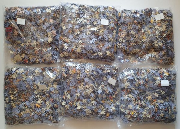Image of the puzzle 13200, Clementoni, Nova Totius Terrarum Sive Novi Orbis Tabula. Picture of the bags with pieces puzzle