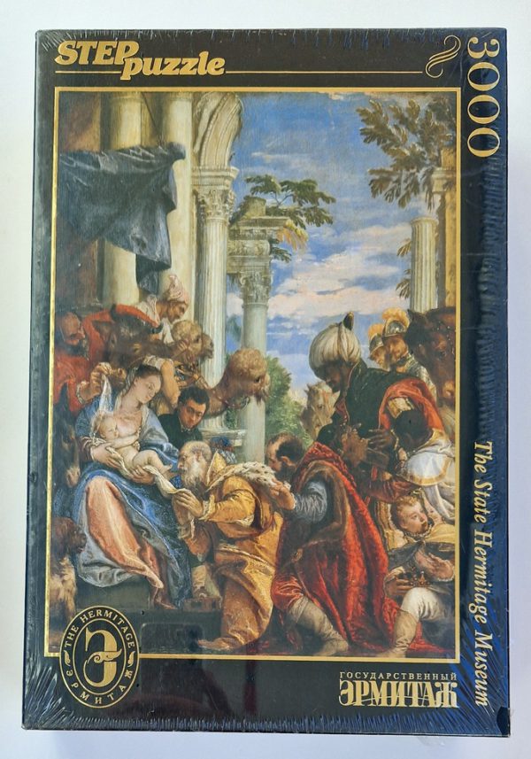 Image of the puzzle 3000, Step, Adoration of the Magi, Paolo Veronese. Picture of the box