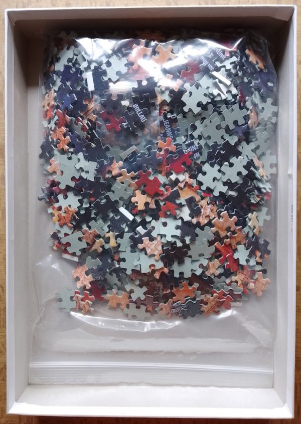 Image of the puzzle 1000, Nathan, Nikita, Incomplete, Picture of the bag