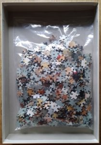 Image of the puzzle 1000, Jumbo, Bright & Early, by Jim Kershaw, Complete, Picture of the bag