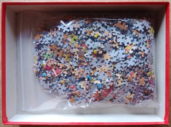 Image of the puzzle 1000, Jumbo, Ballroom Dancing, by Jan van Haasteren, Complete, Picture of the bag