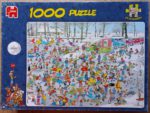Image of the puzzle 1000, Jumbo, On Thin Ice, Jan van Haasteren, Complete, Picture of the box