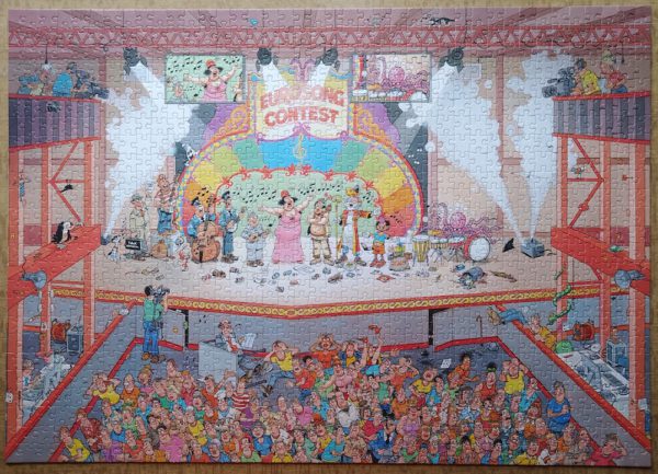 Image of the puzzle 1000, Jumbo, Eurosong Contest, Jan van Haasteren, Complete, Picture of the puzzle